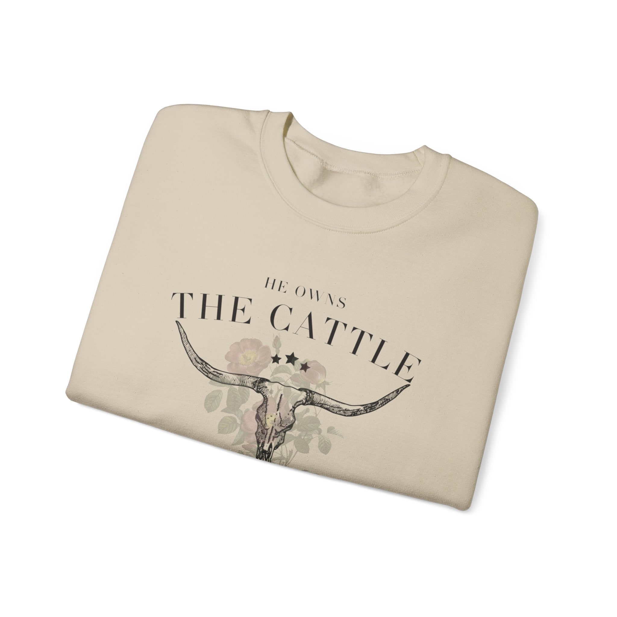 He owns the cattle on a thousand hills, Ladies sweatshirt