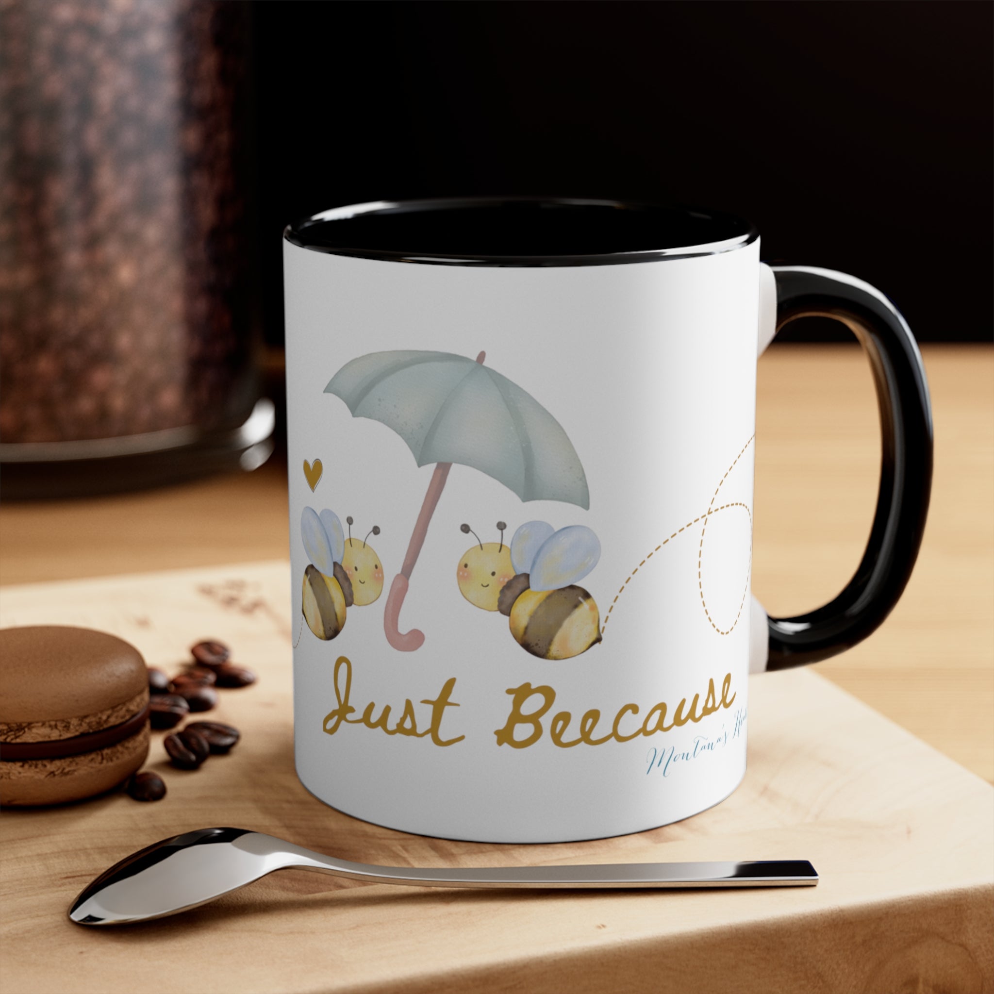 Just Beecause bumblebee mug, Accent Coffee Mug, 11oz