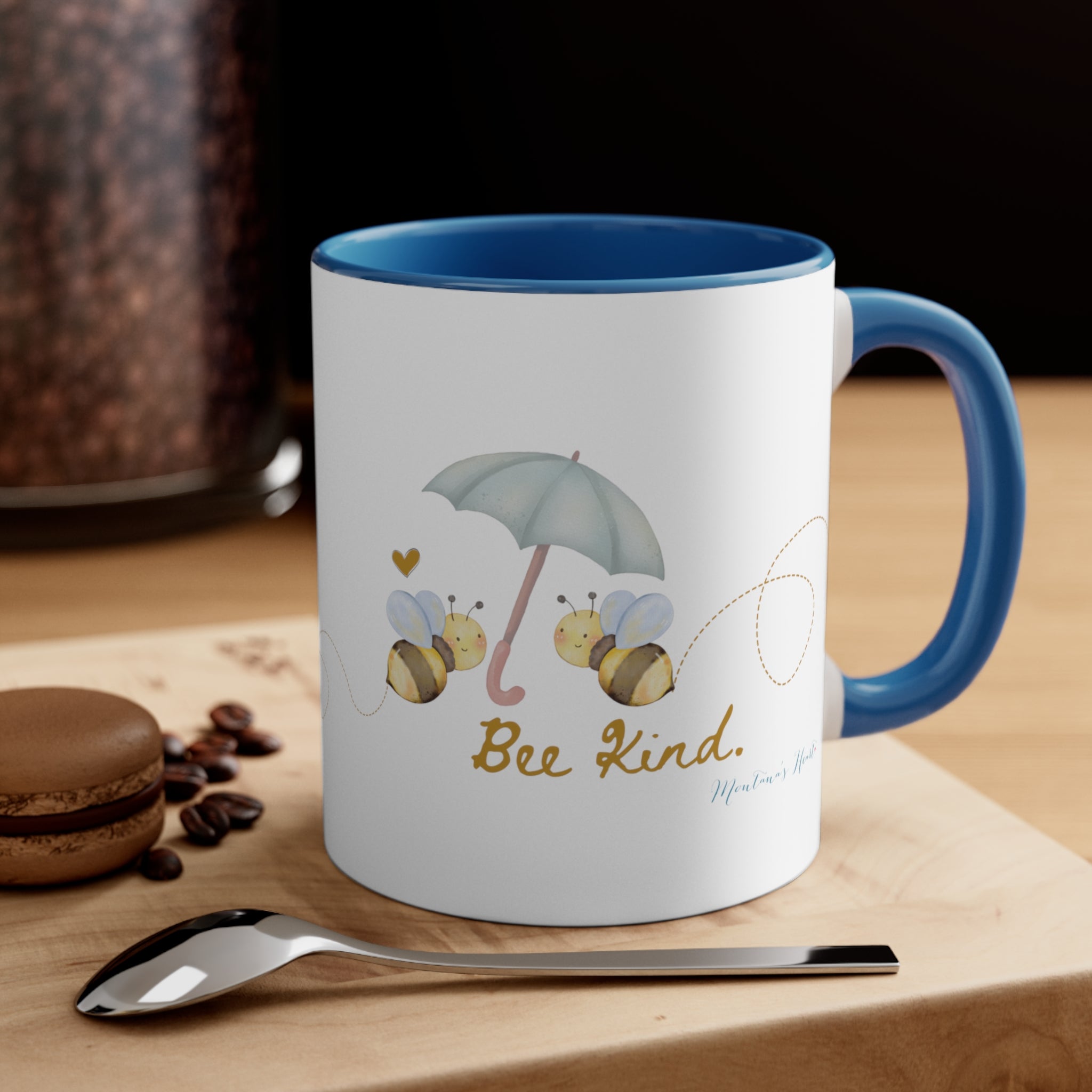 Bee Kind 2 tone Accent Coffee Mug, 11oz