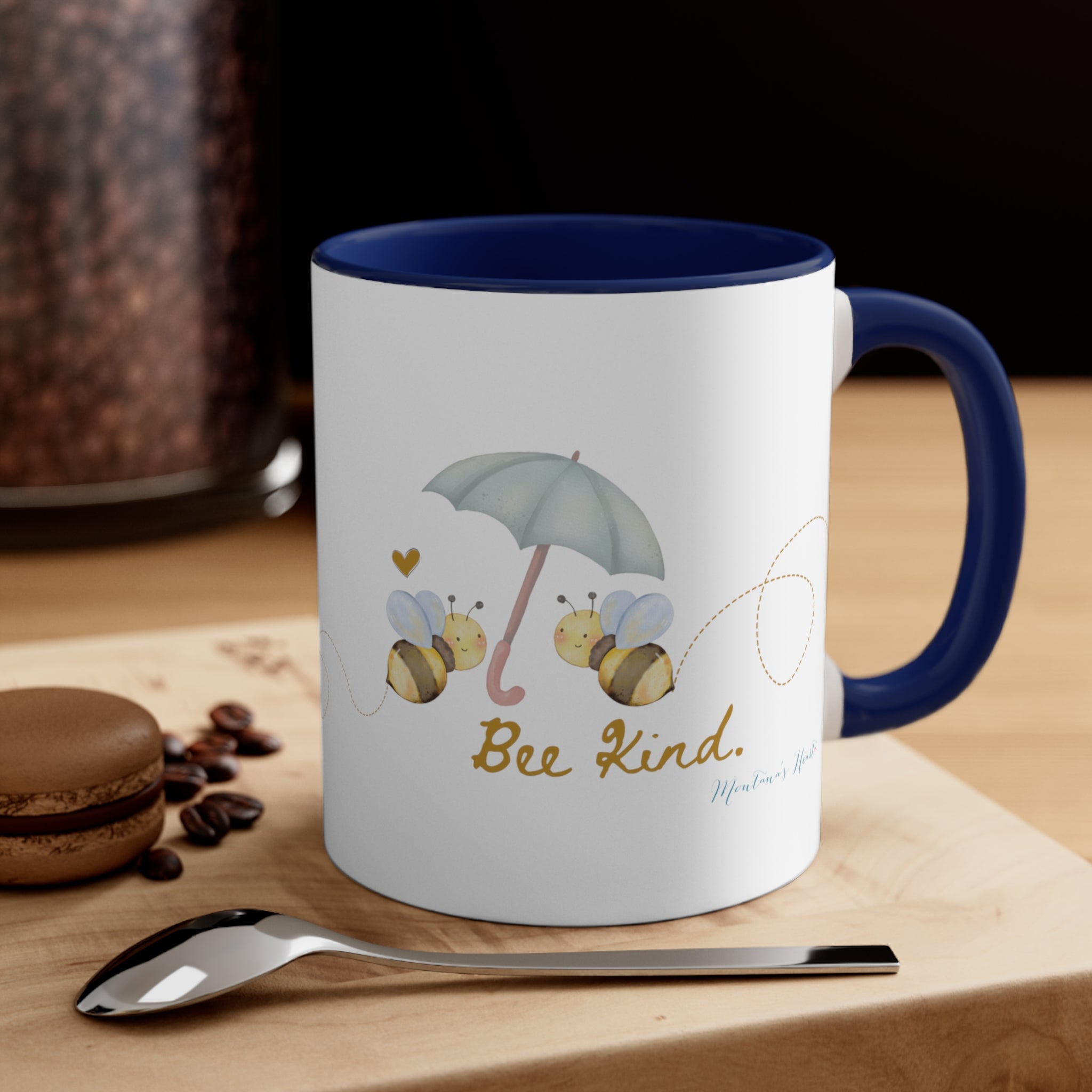 Bee Kind 2 tone Accent Coffee Mug, 11oz