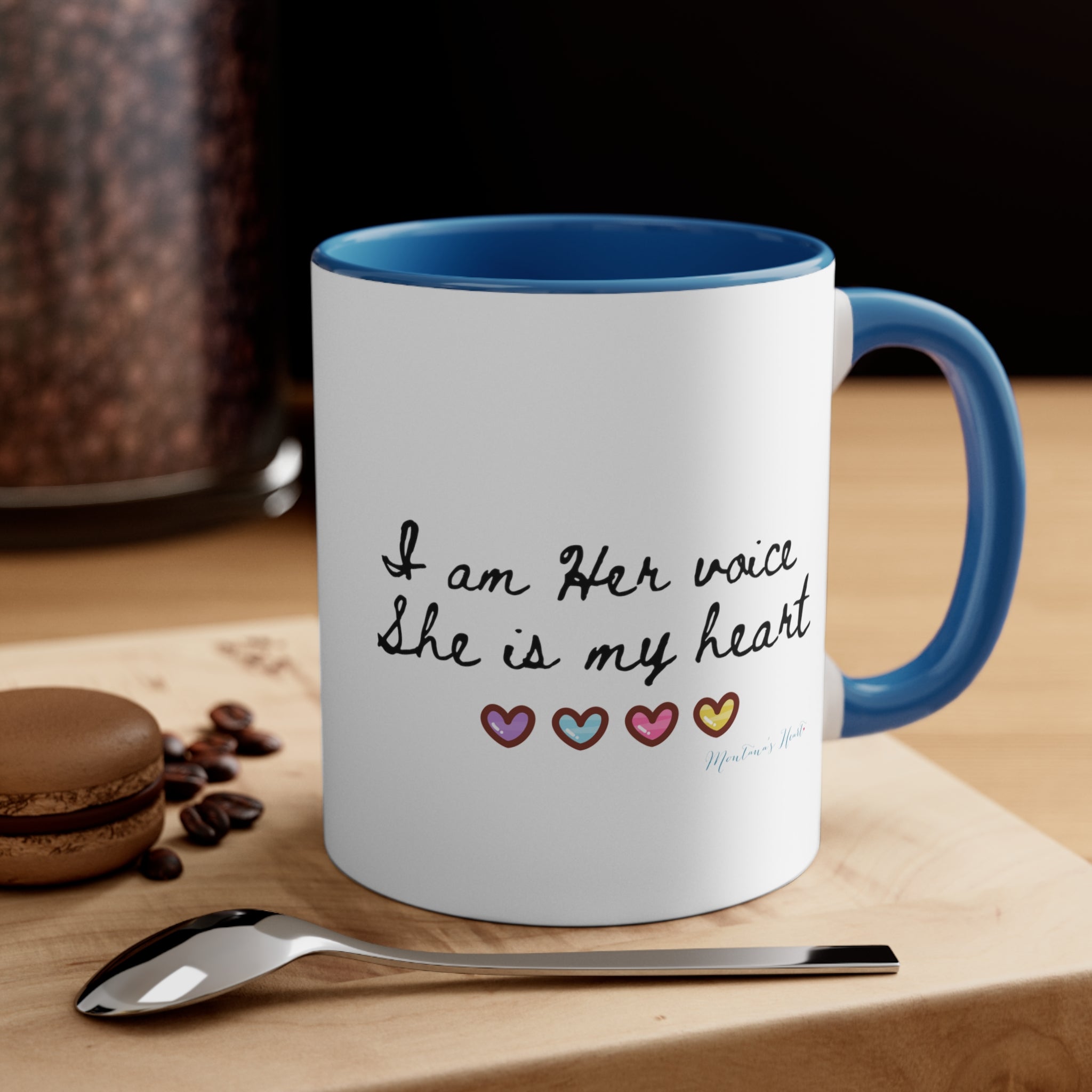 I am her voice... mom advocate, 2 tone Accent Coffee Mug, 11oz