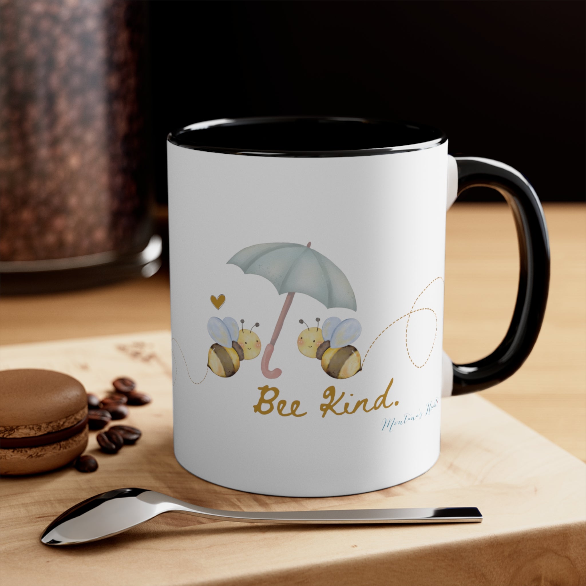 Bee Kind 2 tone Accent Coffee Mug, 11oz