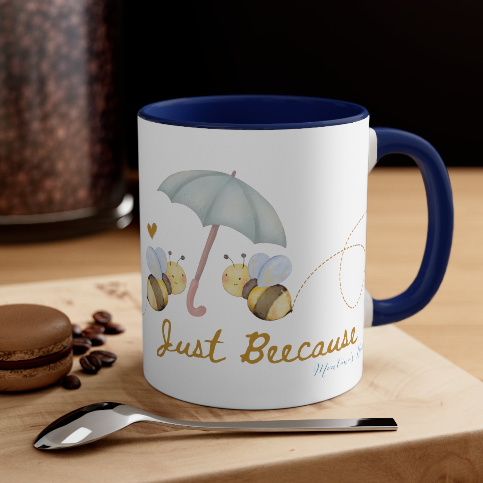 Just Beecause bumblebee mug, Accent Coffee Mug, 11oz