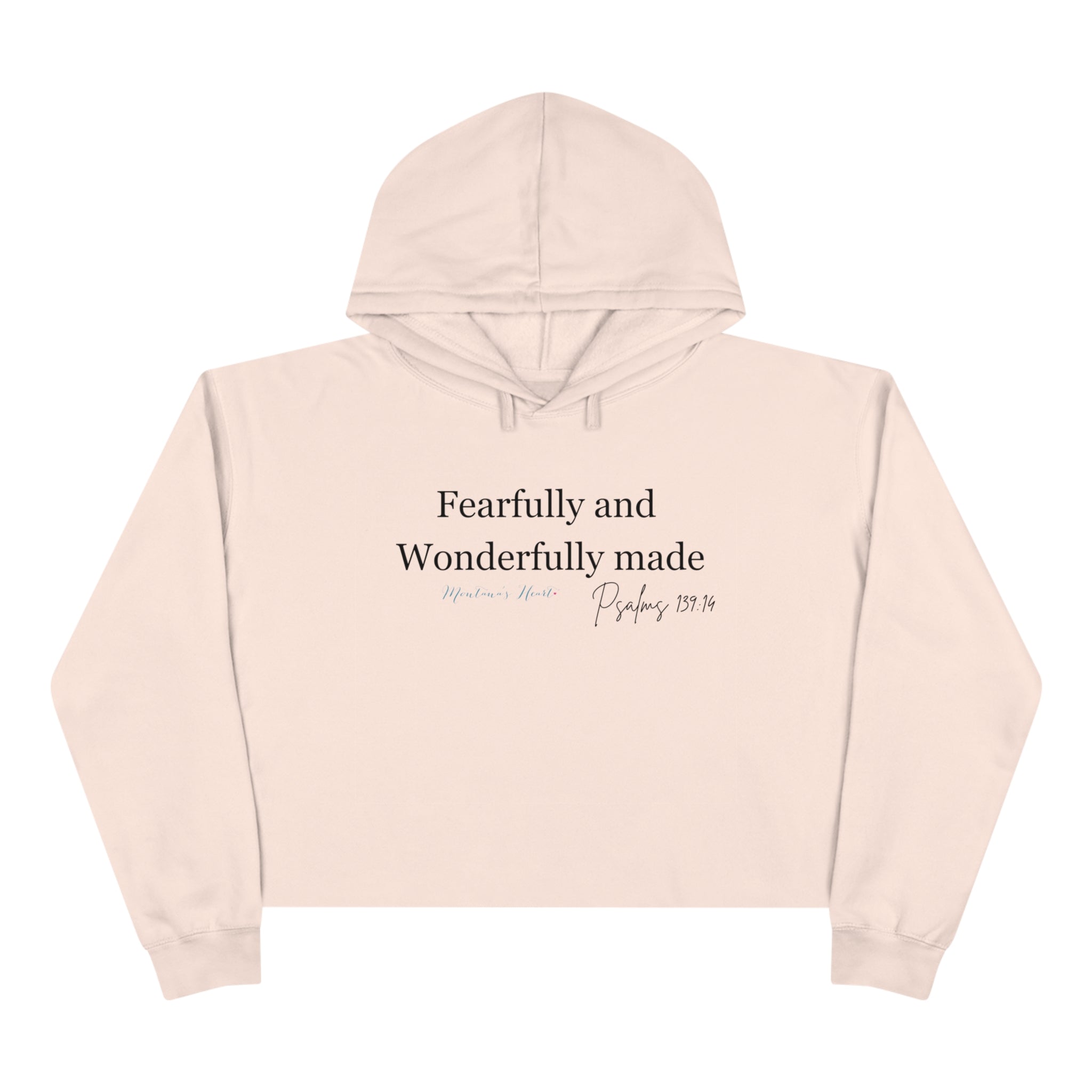 Fearfully and Wonderfully made crop sweatshirt hoodie, ladies hoodie