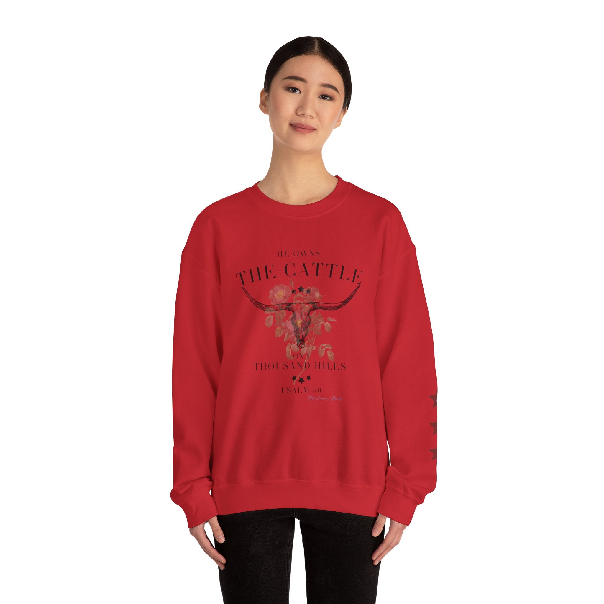 He owns the cattle on a thousand hills, Ladies sweatshirt