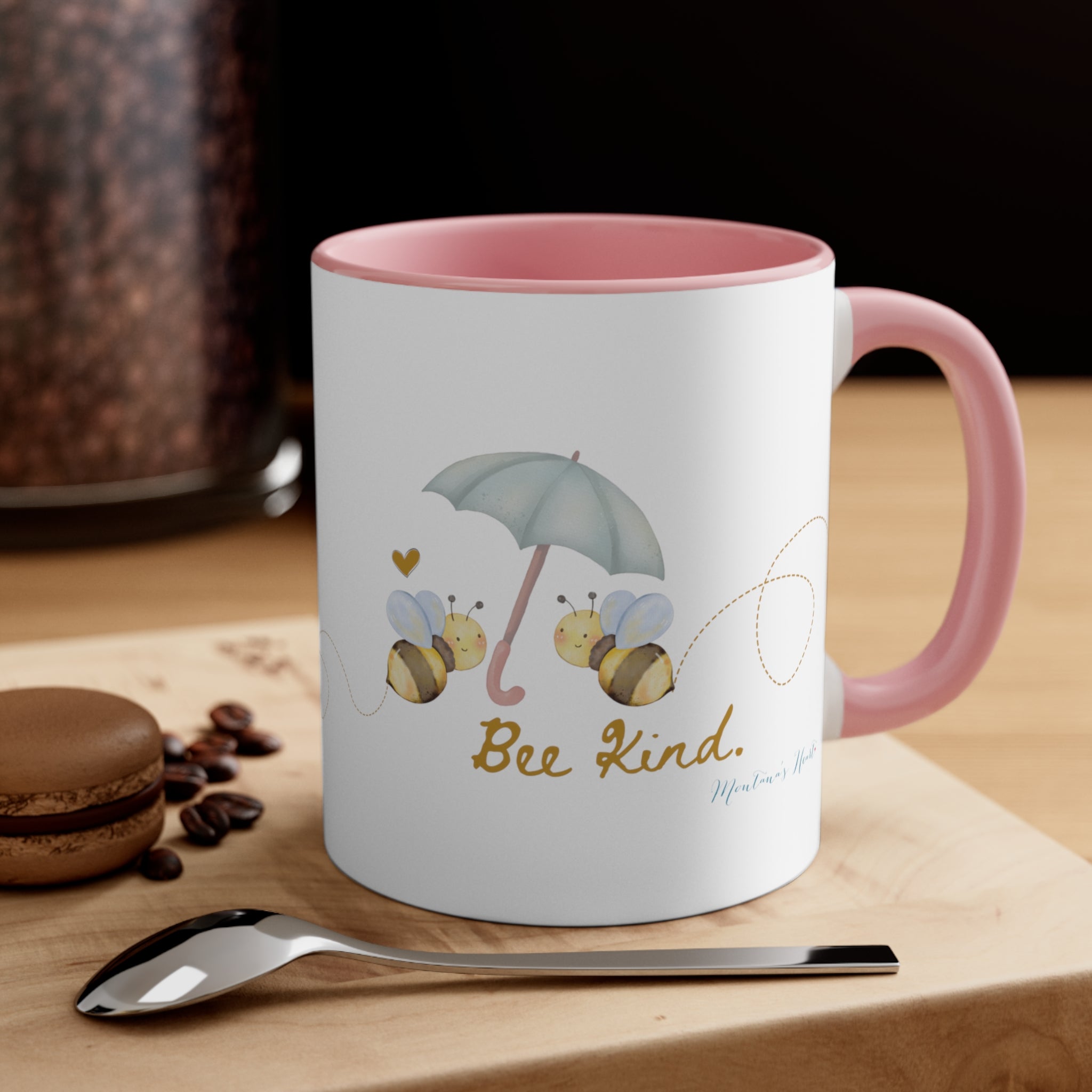 Bee Kind 2 tone Accent Coffee Mug, 11oz