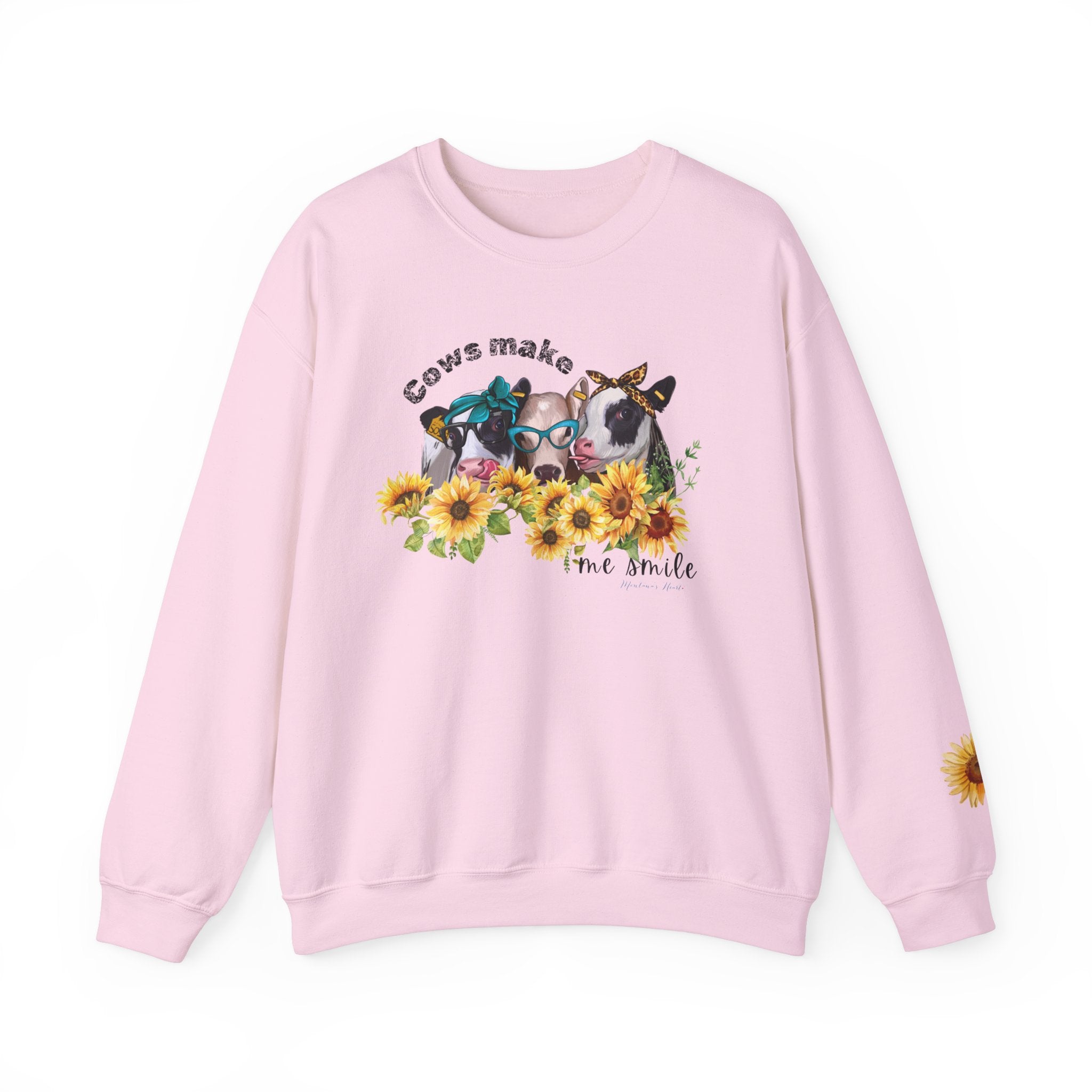 Cows make me smile, ladies sweatshirt