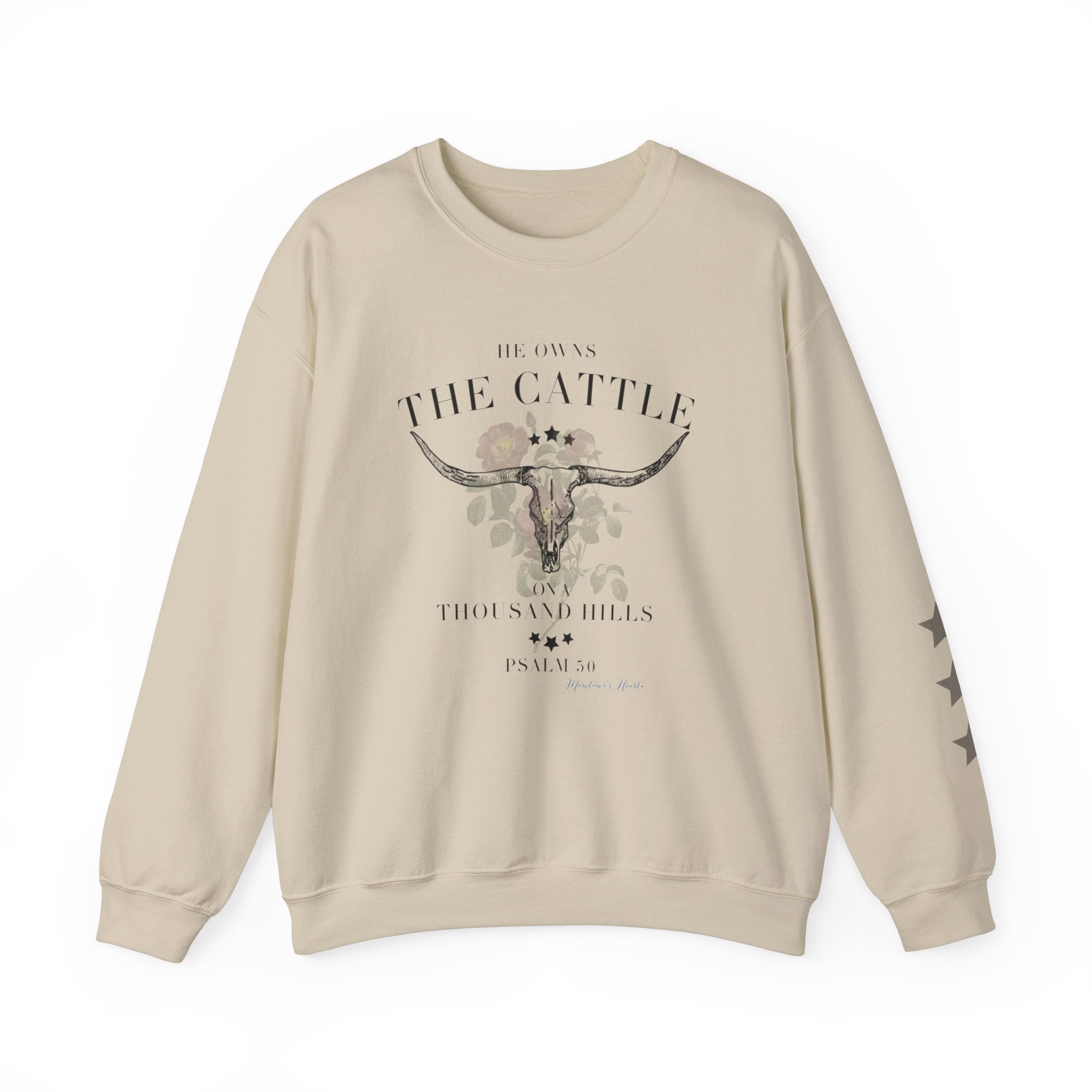 He owns the cattle on a thousand hills, Ladies sweatshirt