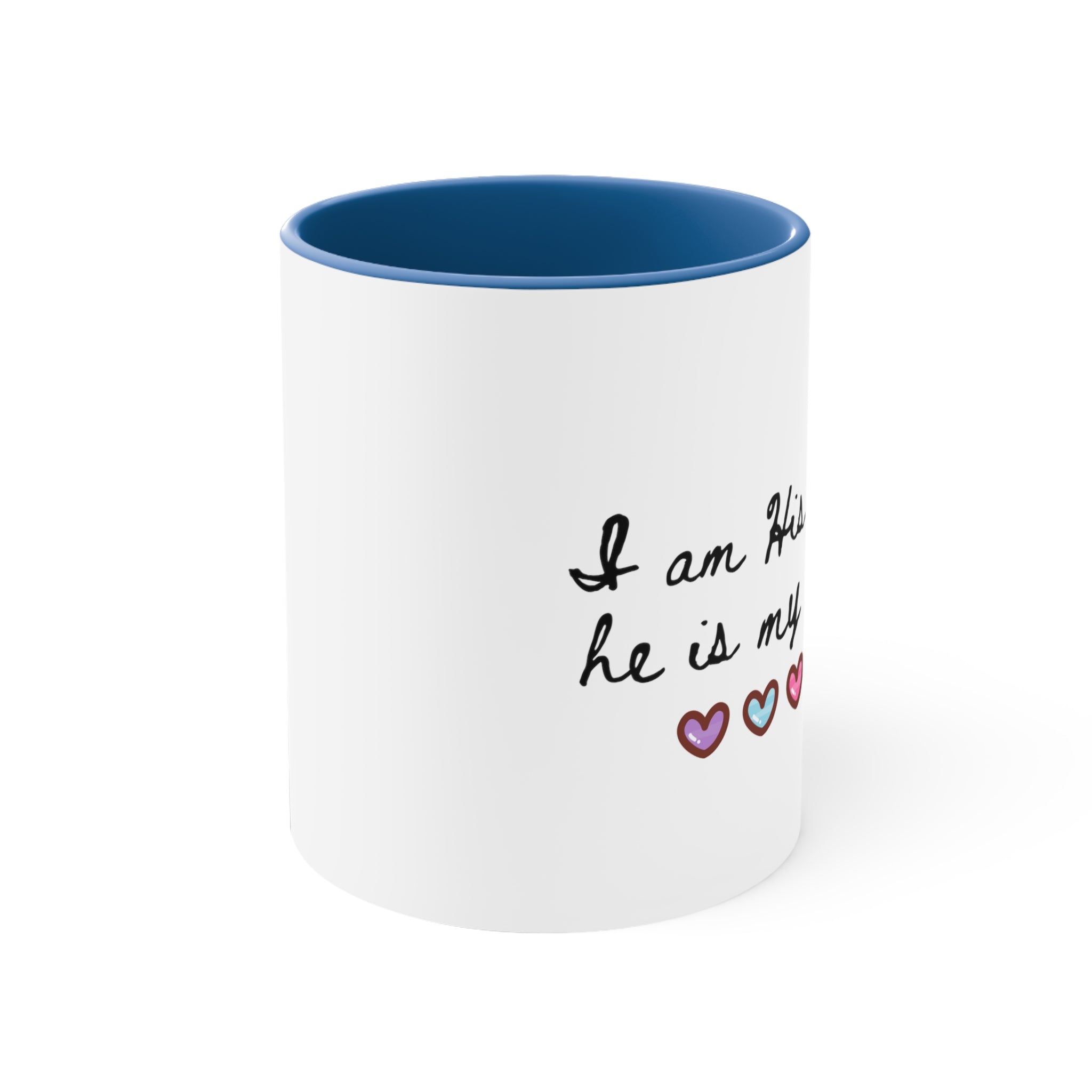 I am his voice, he is my heart, Mom Advocate 2 tone Accent Coffee Mug, 11oz