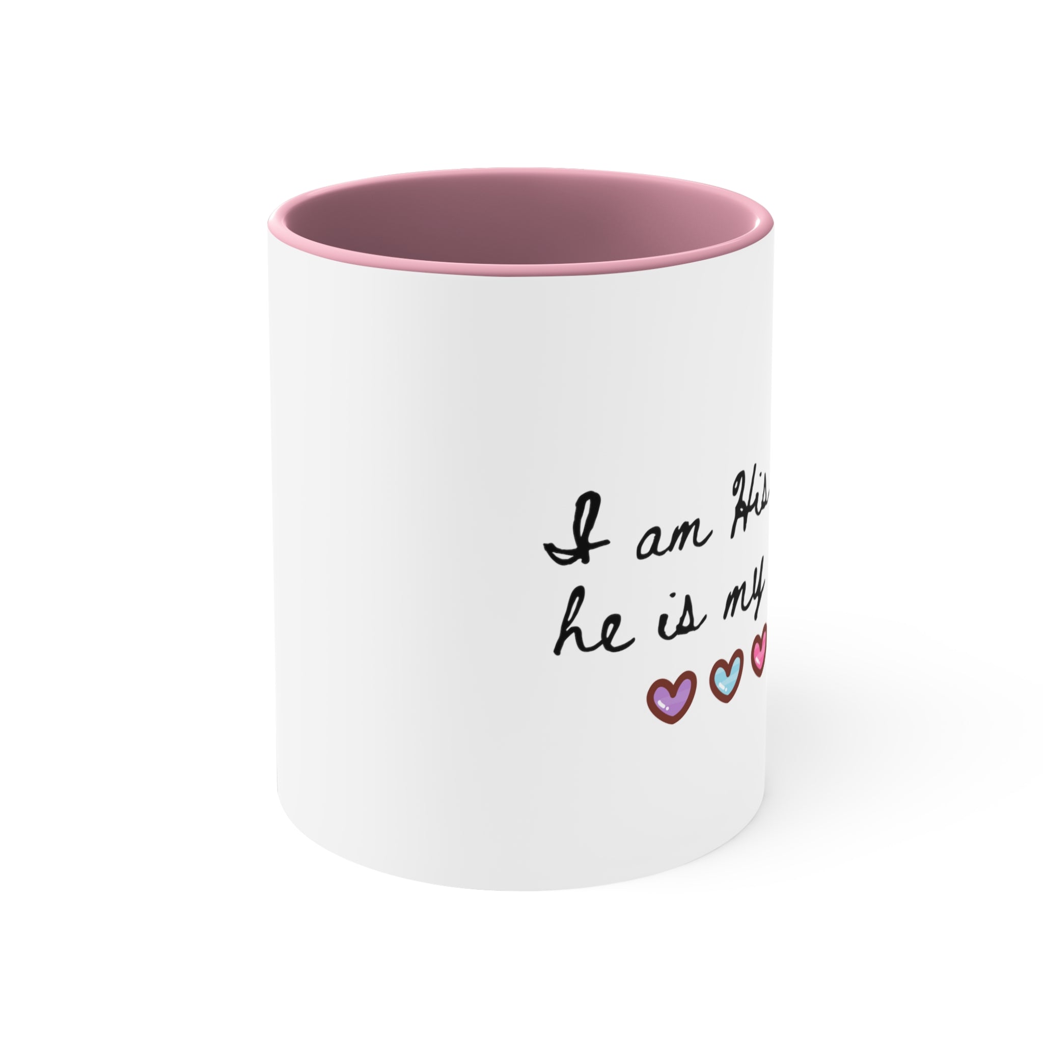 I am his voice, he is my heart, Mom Advocate 2 tone Accent Coffee Mug, 11oz