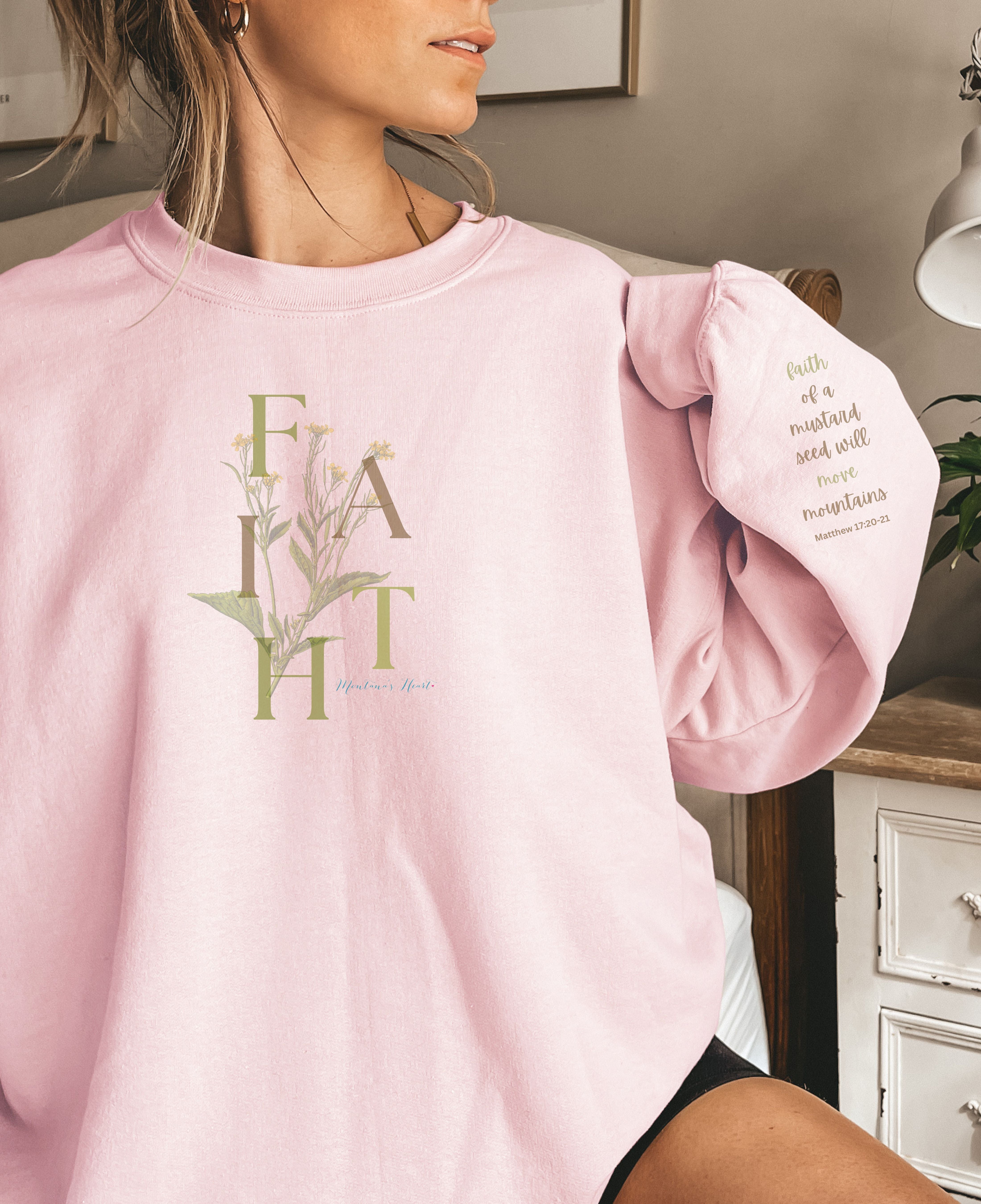 Faith of a mustard seed will move mountains Ladies sweatshirt