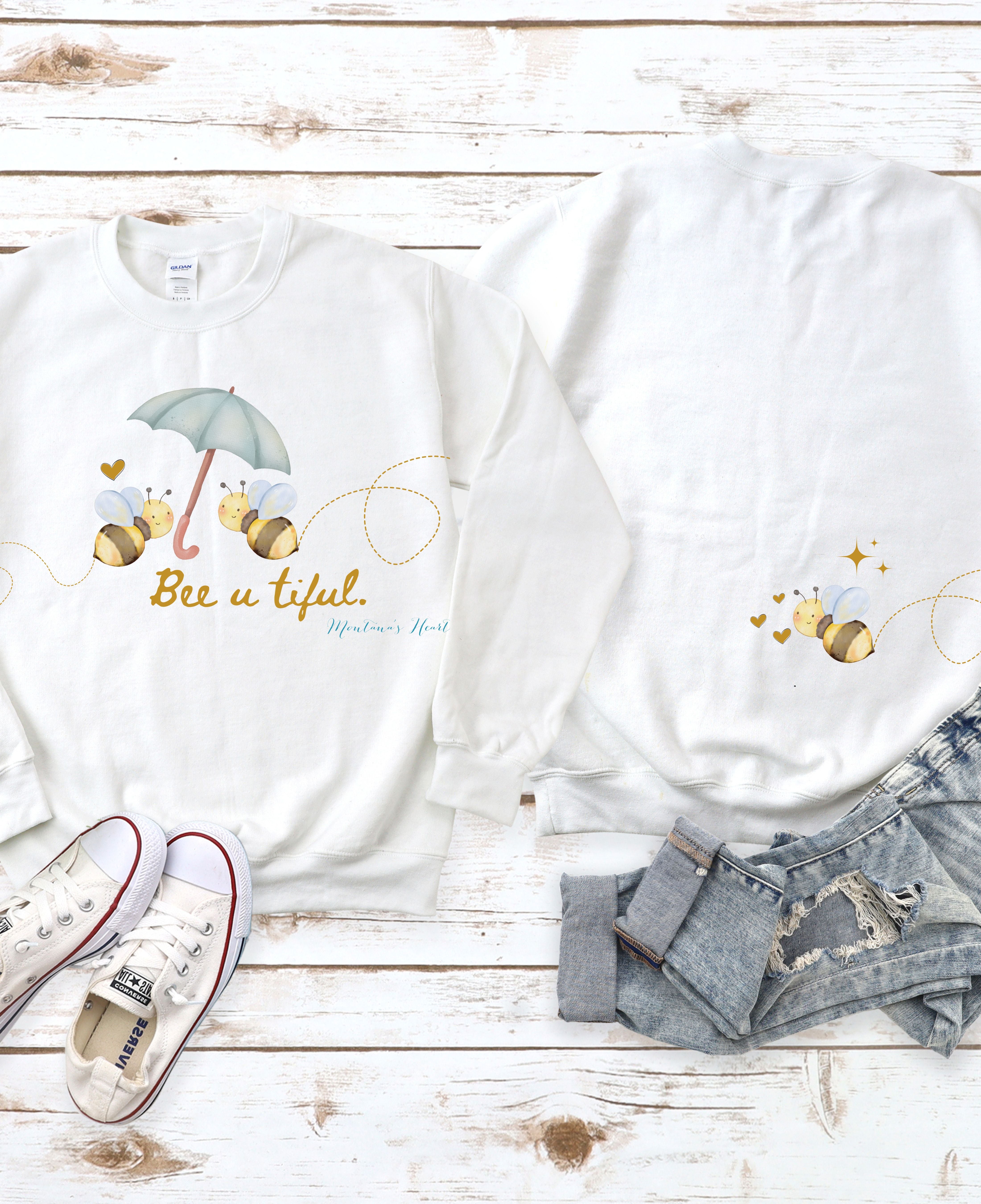 Bee u tiful ladies bumblebee sweatshirt, Ladies unisex sweatshirt