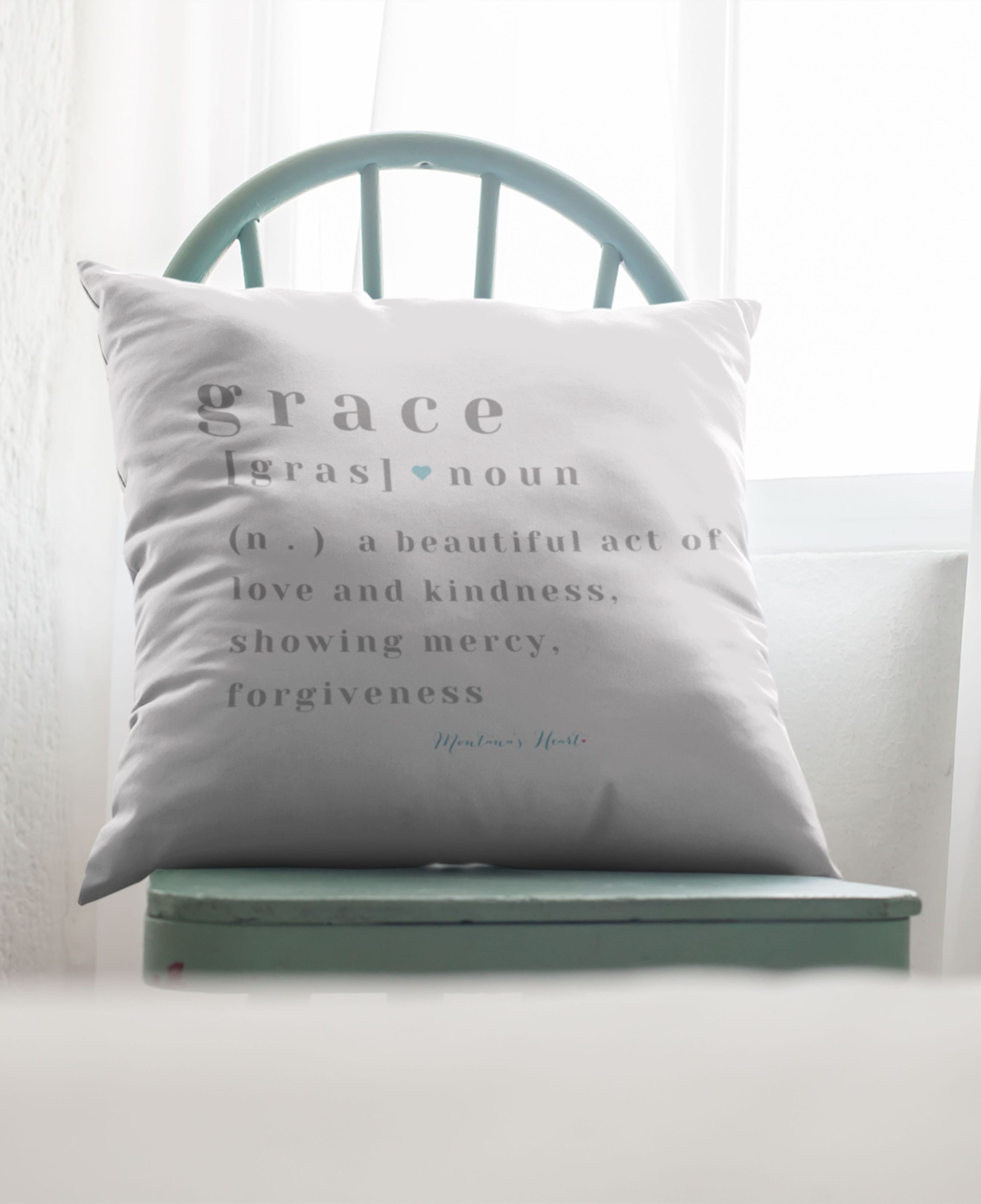 Grace a beautiful act of love and kindness, showing mercy, forgiveness Square Pillow 14 x 14