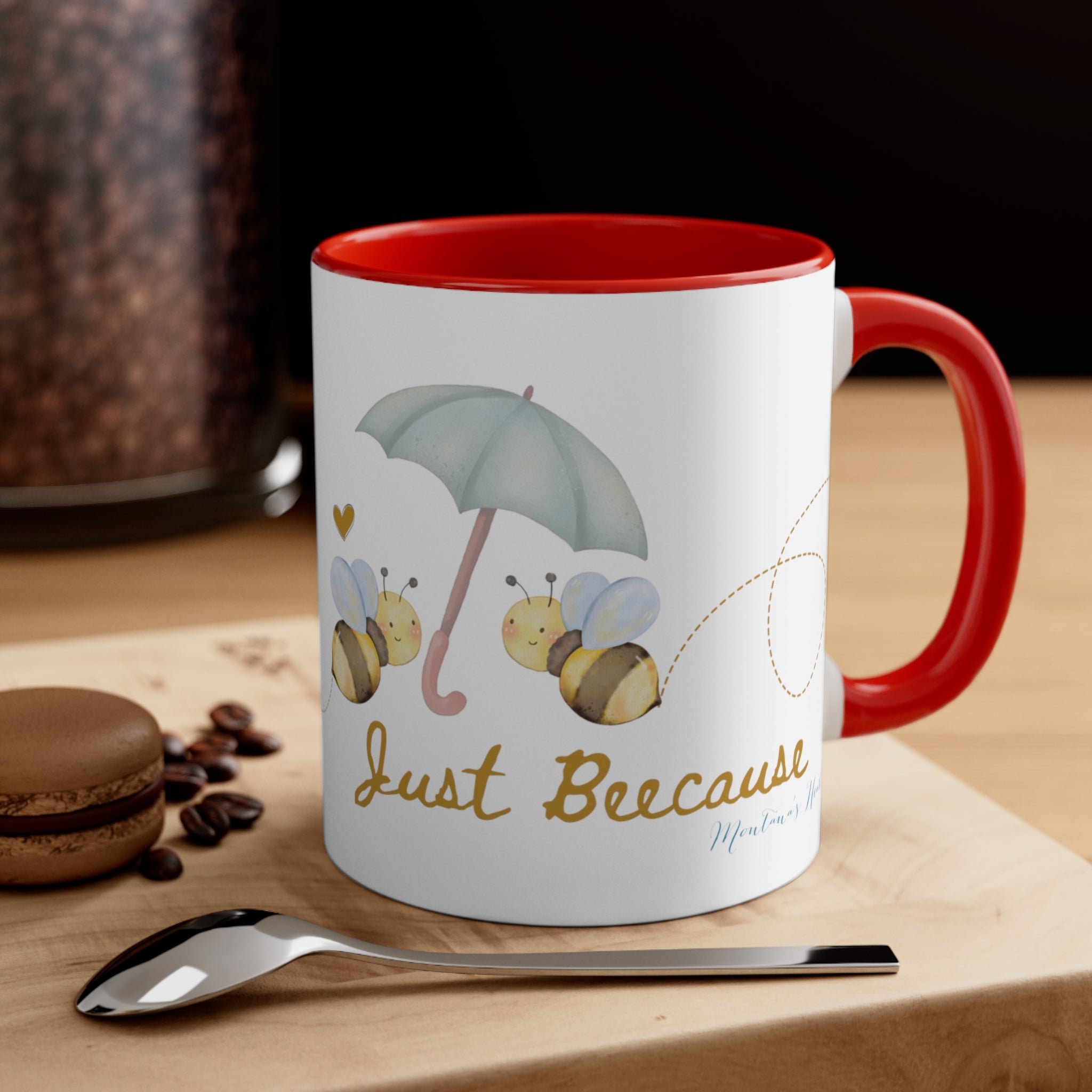 Just Beecause bumblebee mug, Accent Coffee Mug, 11oz