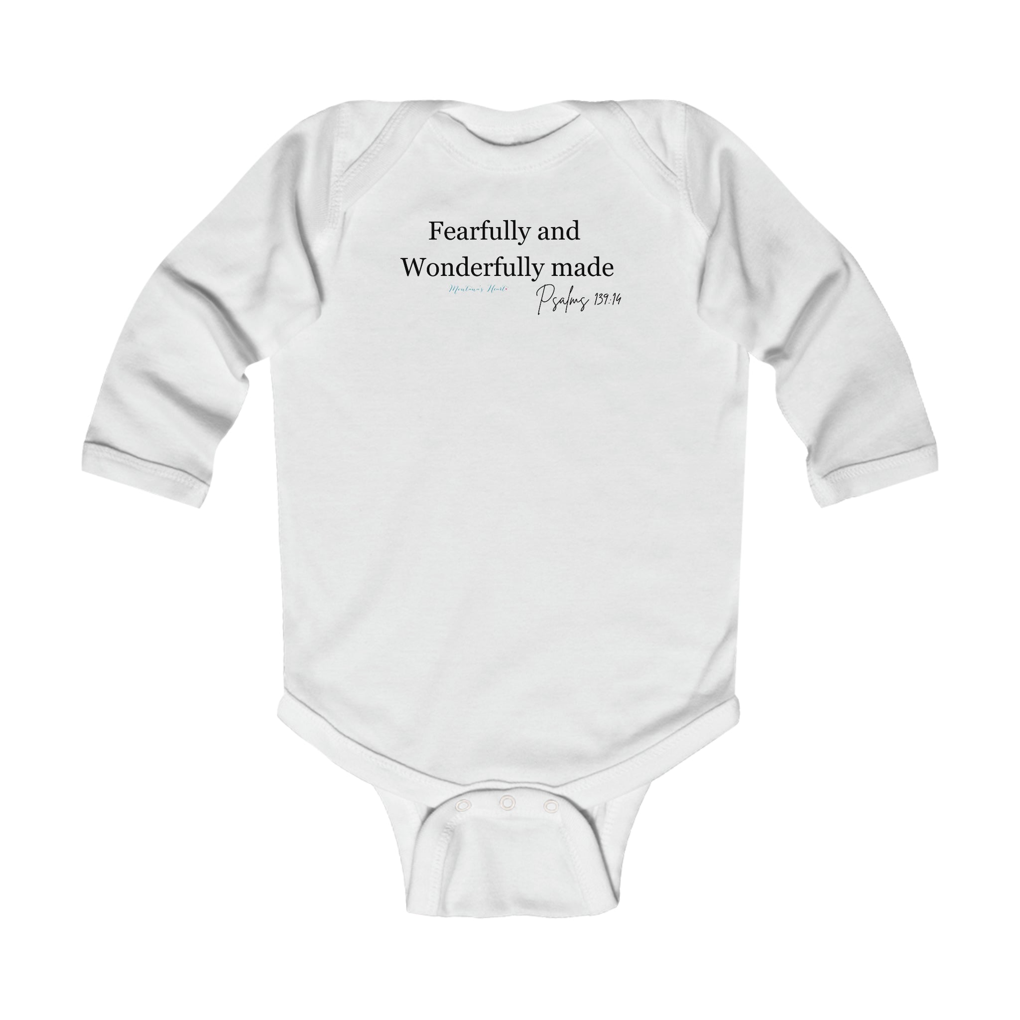 Fearfully and Wonderfully made infant onesie long sleeve