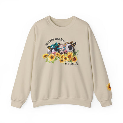 Cows make me smile, ladies sweatshirt