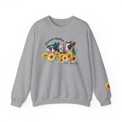 Cows make me smile, ladies sweatshirt