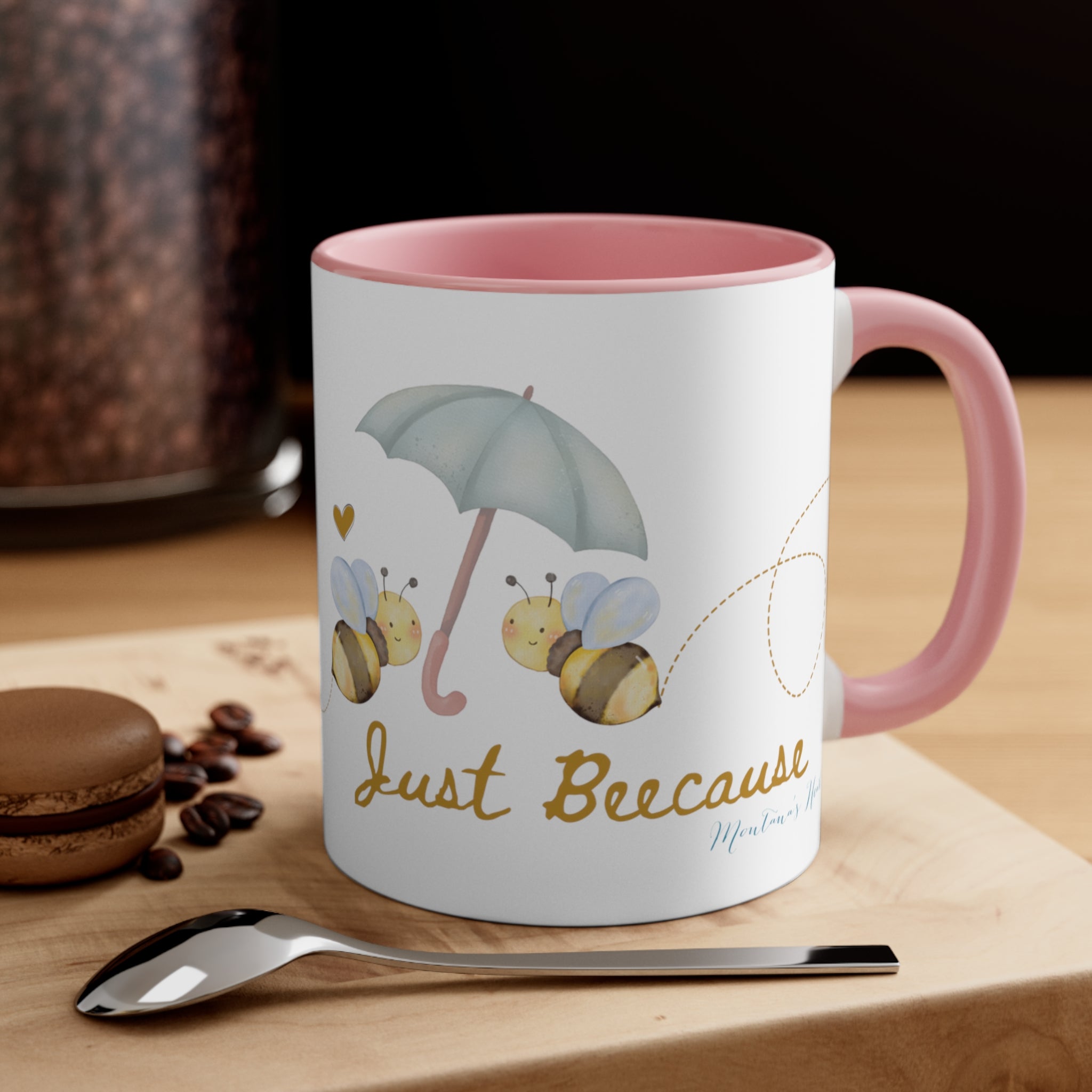 Just Beecause bumblebee mug, Accent Coffee Mug, 11oz