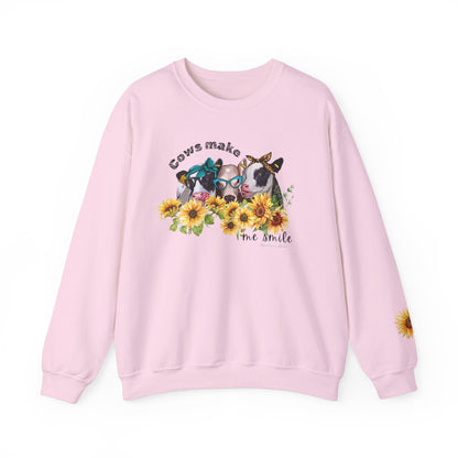 Cows make me smile, ladies sweatshirt