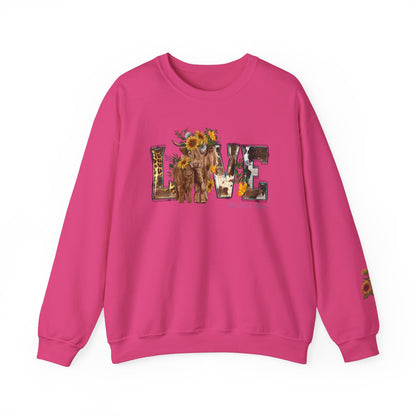 Love with Cute cow and baby calf ladies sweatshirt