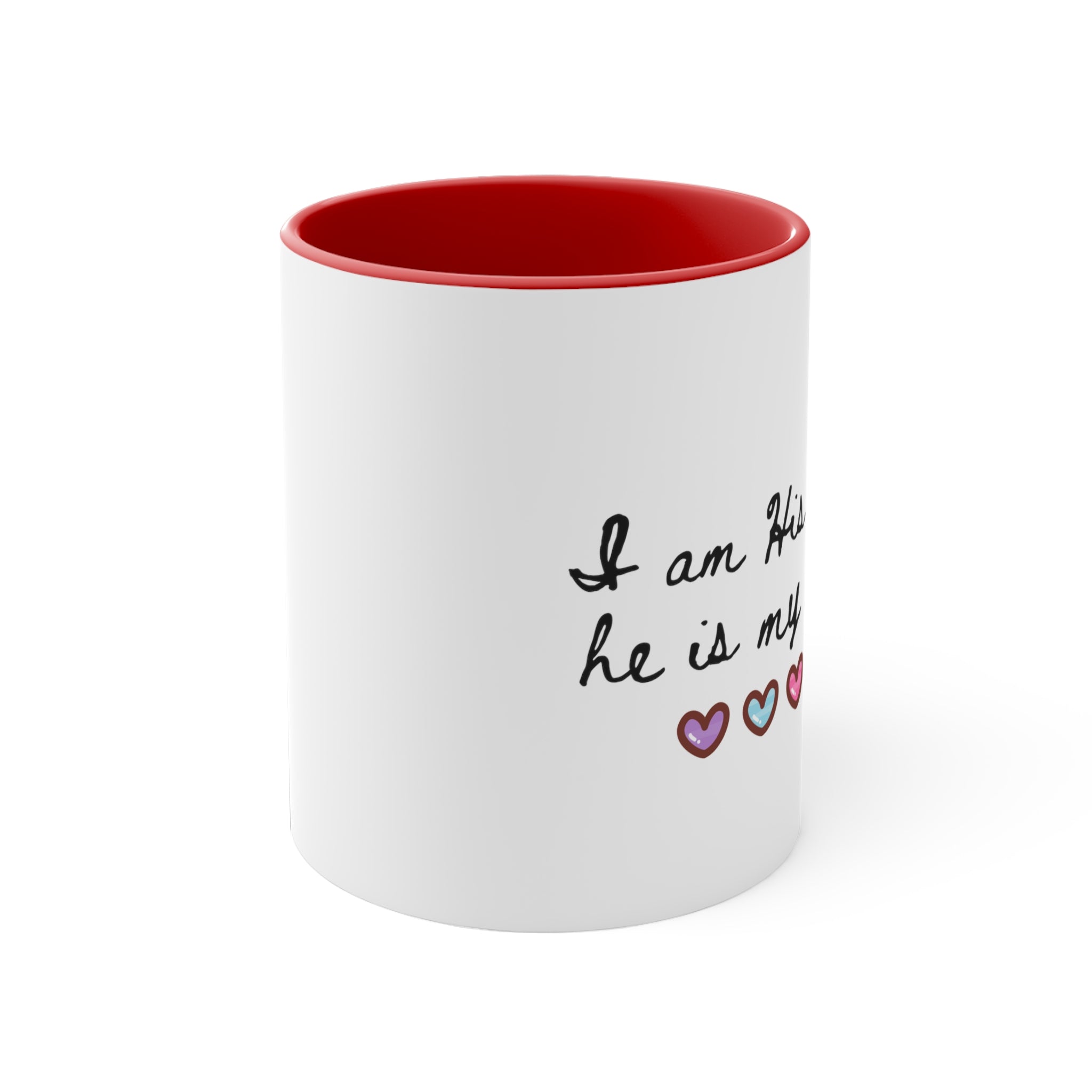 I am his voice, he is my heart, Mom Advocate 2 tone Accent Coffee Mug, 11oz