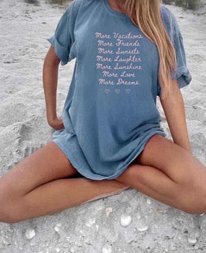 Womens Tshirt for Inspiration Beach Tee Oversized Shirt for Birthday Gift Idea Aesthetic Shirt for Her Summer Vacation Gift Girls Trip Shirt