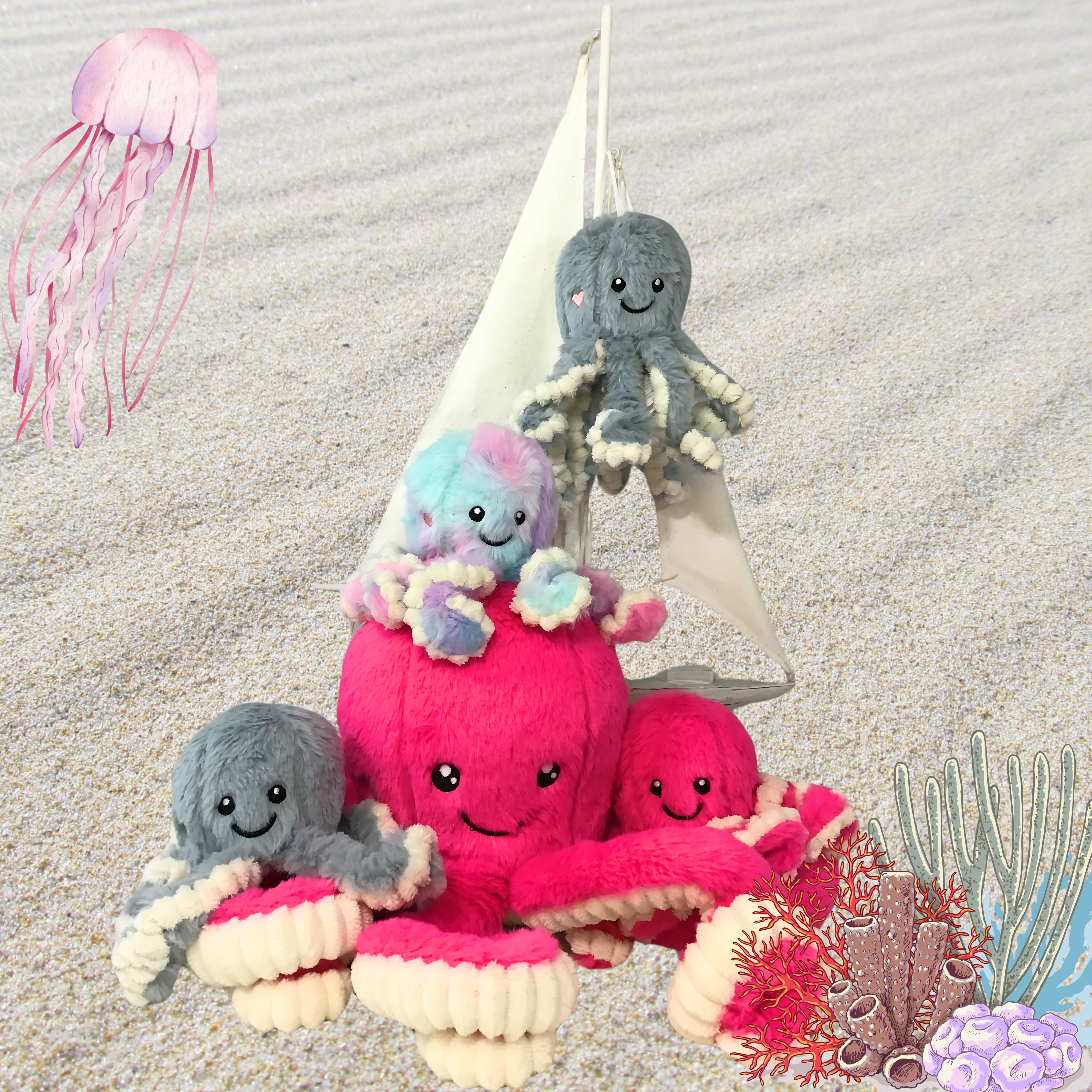 "Coming Soon" Our adorable mini octopus "Inky" comes in a variety of colors and personalities.