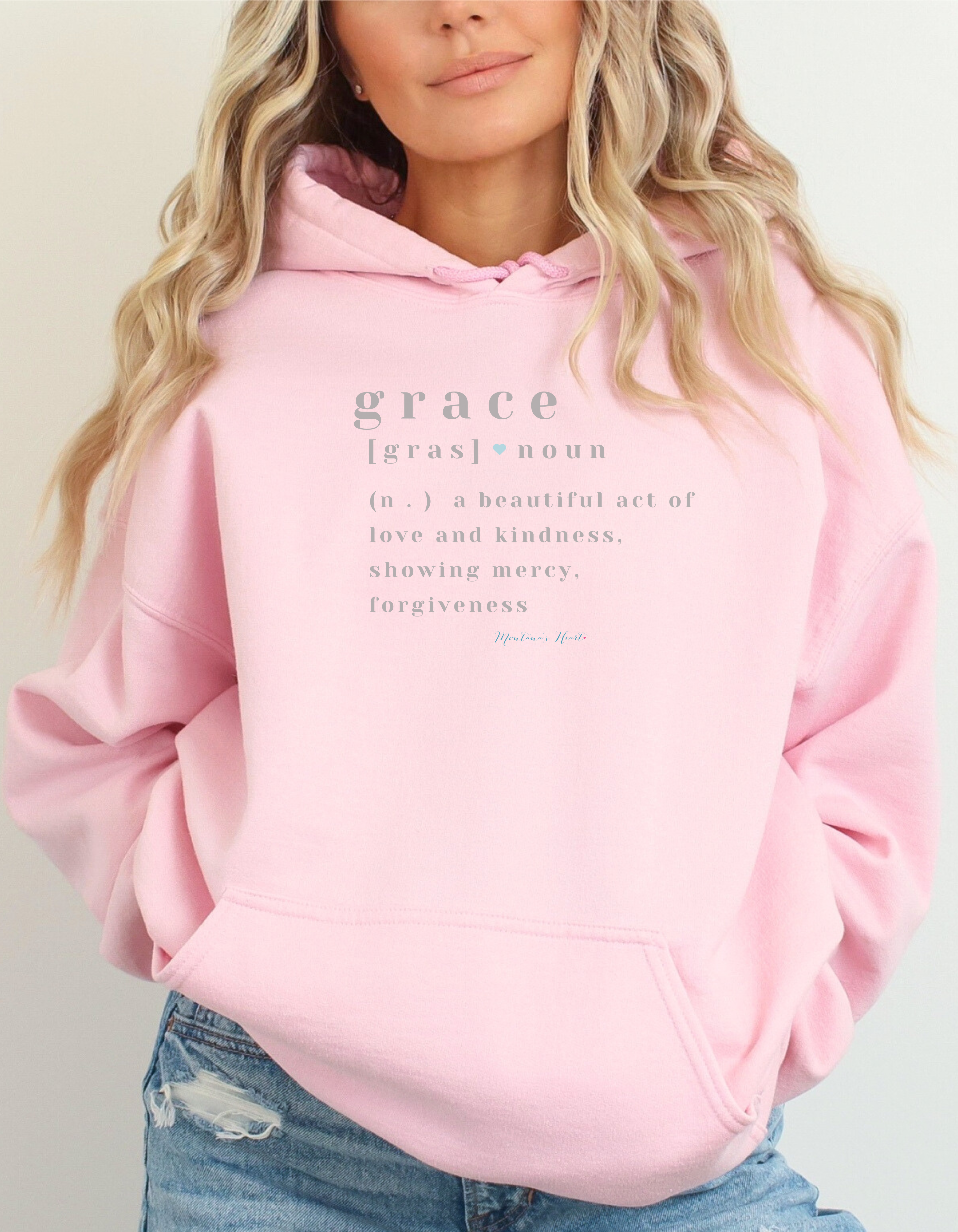 Grace a beautiful act of love and kindness, Ladies hooded sweatshirt