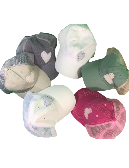Montana's Heart whipstitch heart 6 panel ladies baseball cap