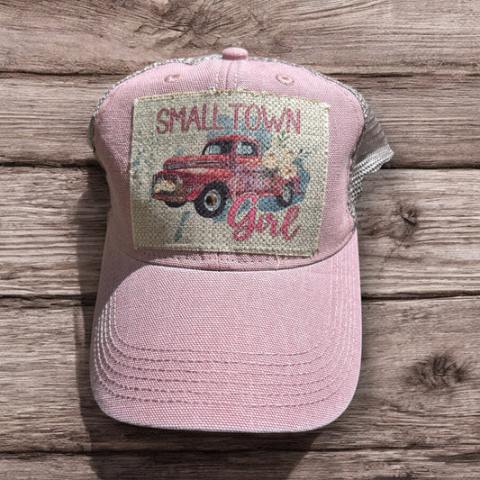 Small Town Girl Pink Trucker Cap